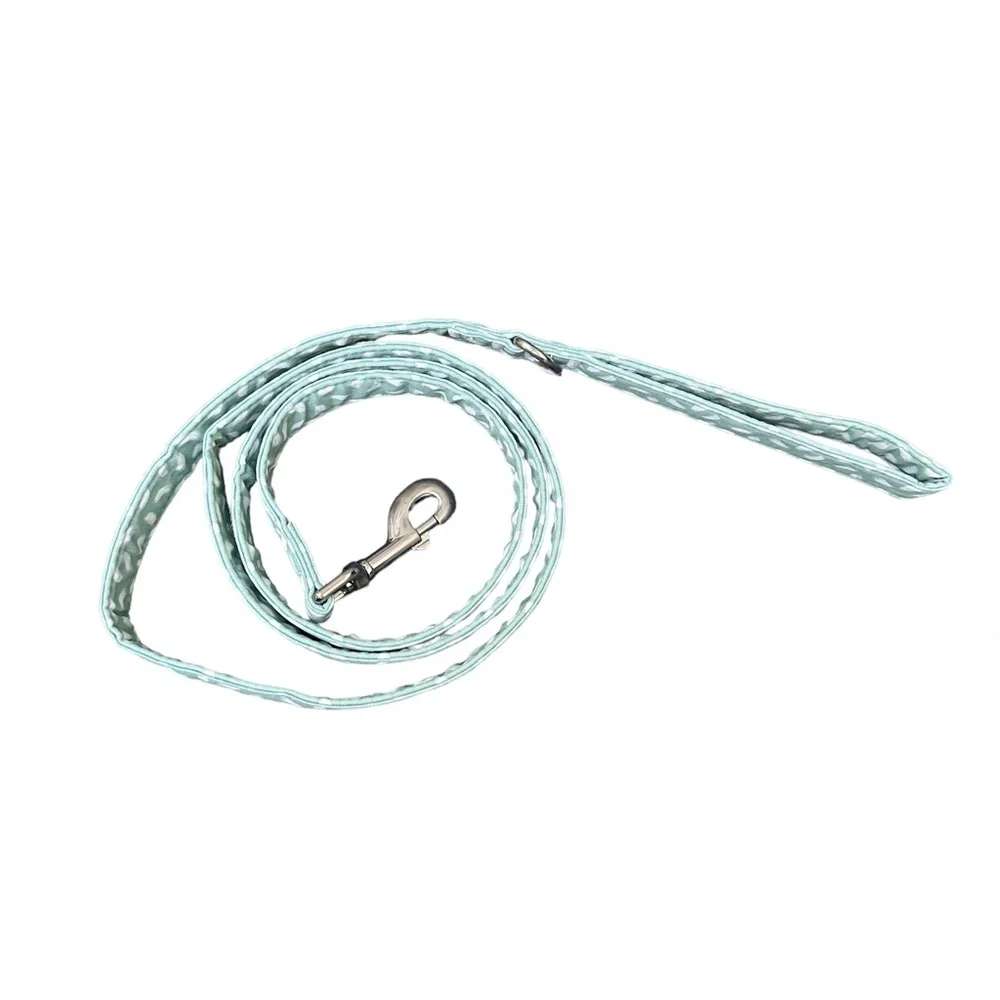Dog leash brush stroke design White and Green